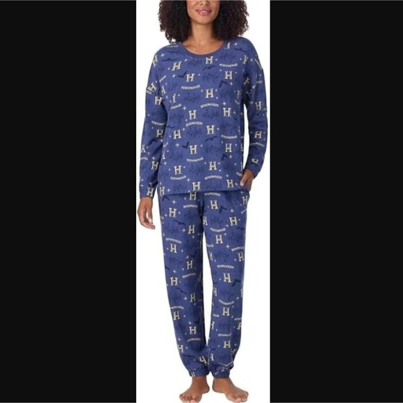 NWT Harry Potter Women's sz L Pajama 2-Piece Set Hogwarts Lounge Warner Brothers - Picture 2 of 11